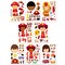 Wrapables Make Your Own Sticker Sheets, DIY Make a Face Animal, Food, Party Favor Stickers (24 Sheets), Fire Fighter